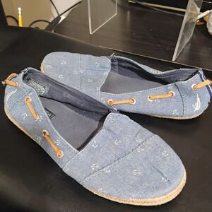 Nautica Canvas Slip-On Shoes with Anchor Print